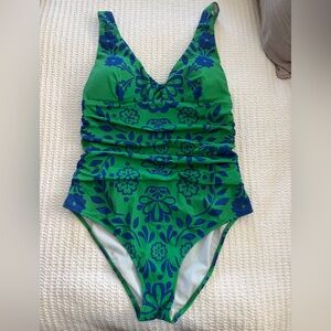 Boden Women’s Green and Blue Floral Swimsuit